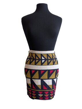 RACHEL Rachel Roy Geometric Print Bodycon Mini Skirt | Size S